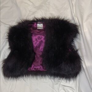 Faux Fur Vest with Purple Lining